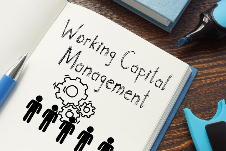Notizbuch mit Eintrag zu Working Capital Management